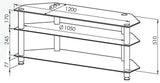 ACE TV Glass Rack - Black (1200W X 400D X 508H) Unclassified Tauris