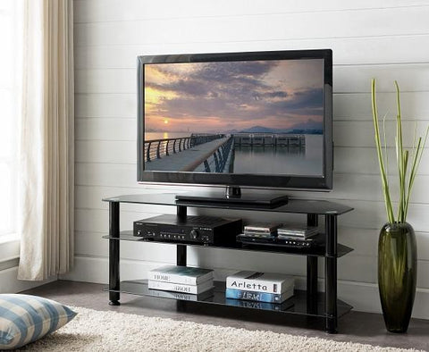 ACE TV Glass Rack - Black (1200W X 400D X 508H) Unclassified Tauris