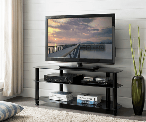 ACE TV Glass Rack - Black (1500W X 400D X 508H) Unclassified Tauris