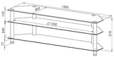 ACE TV Glass Rack - Black (1500W X 400D X 508H) Unclassified Tauris 