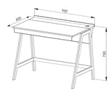 Aspect Desk Light Oak Wood Desk with White Metal Frame Unclassified Criterion 