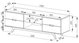 Nova1500 TV Cabinet - Dark Oak (1500W X 400D X 500H) Unclassified Tauris 