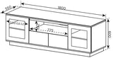 Titan1800 TV Cabinet - Black (1800W X 550D X 600H) Unclassified Tauris 