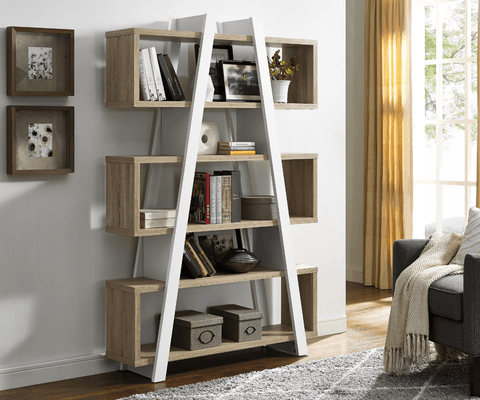 Banksia A Frame Bookcase - Oak and White Unclassified Criterion 